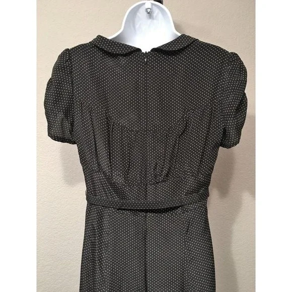 Nanette Lepore Size 4 Black Silk Polka Dot Dress - Picture 4 of 5